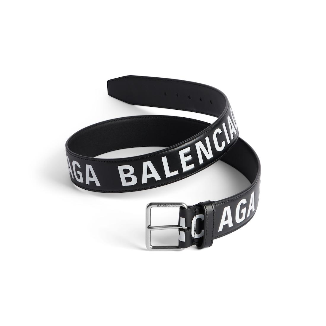 Men's Printed Letters Belt in Black/white Product Image
