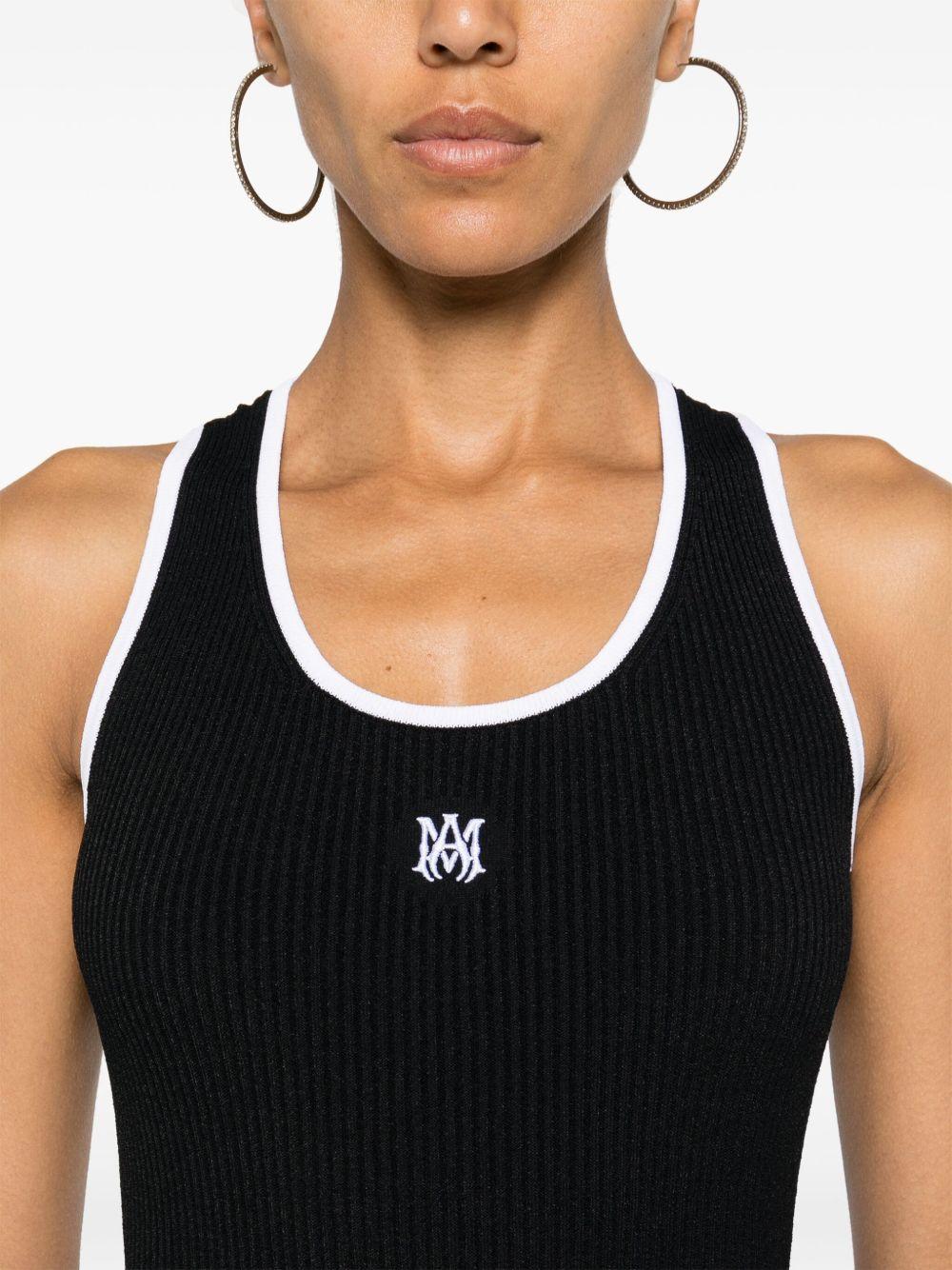 contrasting-trim ribbed-knit minidress Product Image