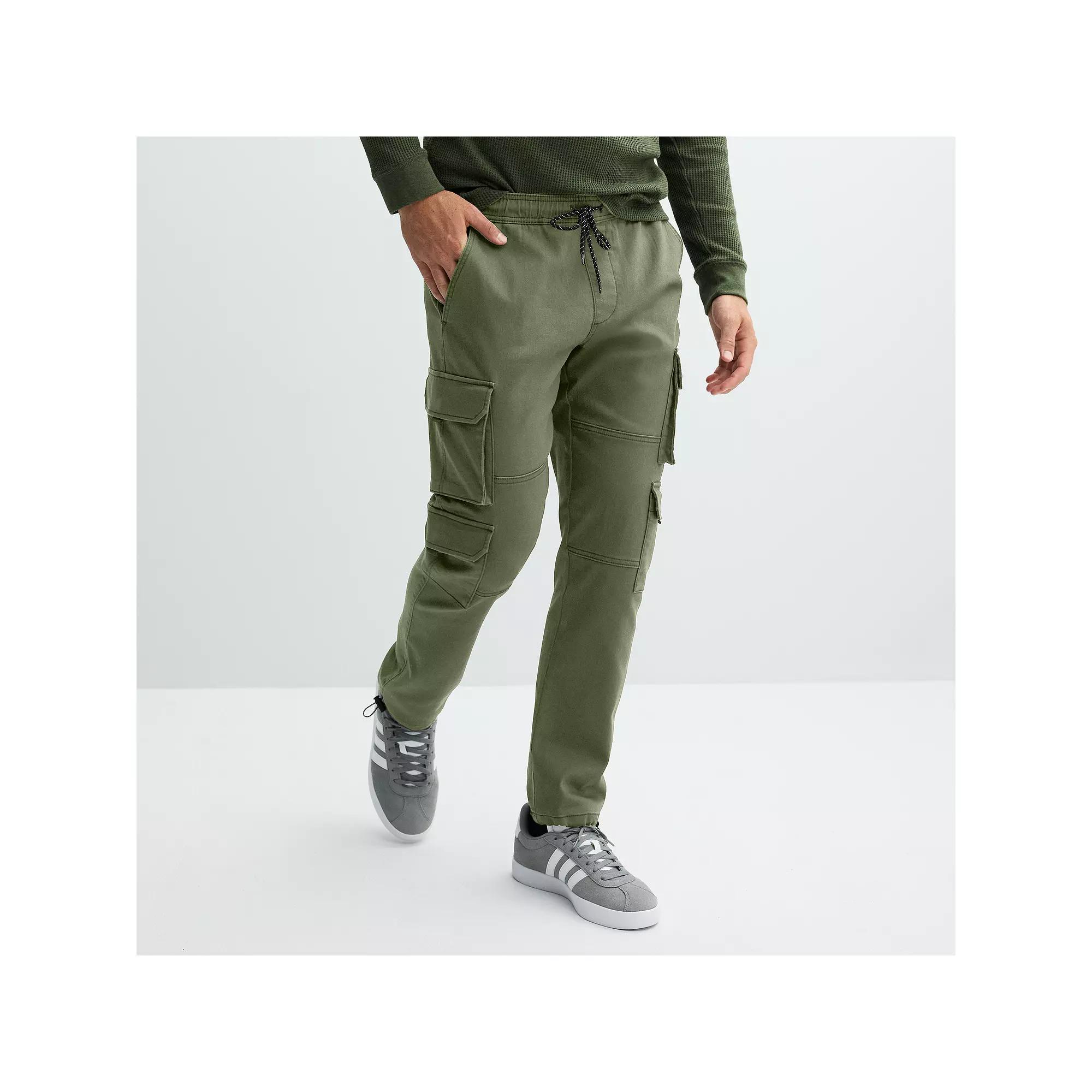 Mens Lazer Stacked Cargo Jogger Pants Green Product Image