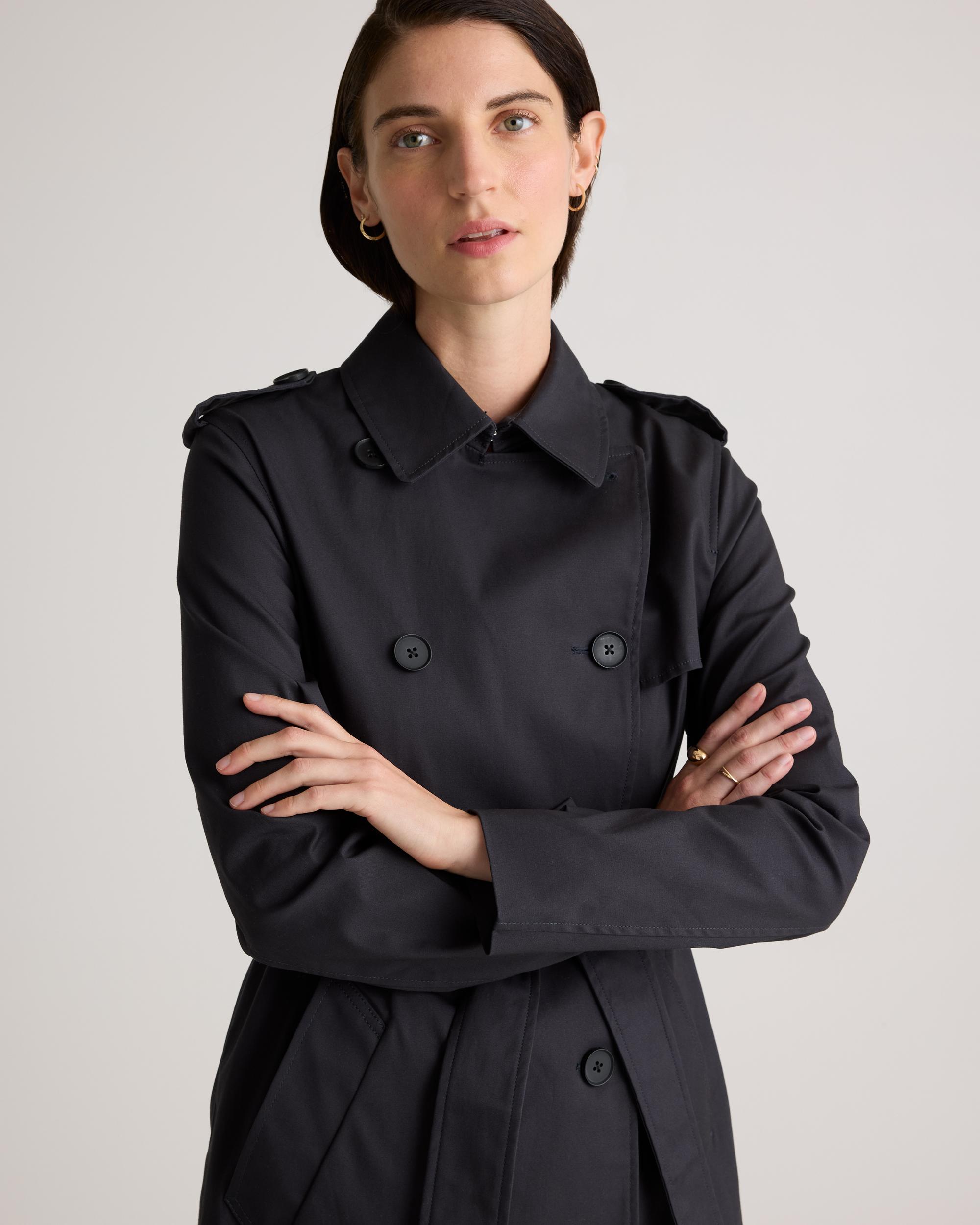 Quince | Women's Comfort Stretch Short Trench Coat Organic Cotton Product Image