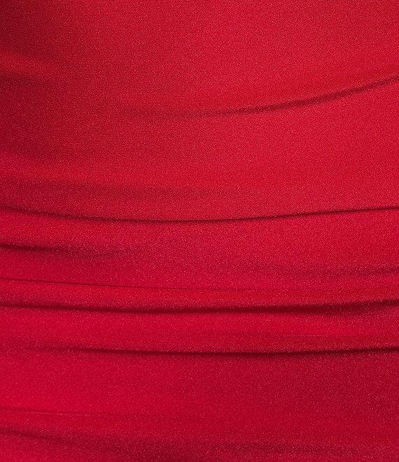 Next Up Square Neck Sleeveless Twist Cut Out Shirred Bodycon Dress Product Image