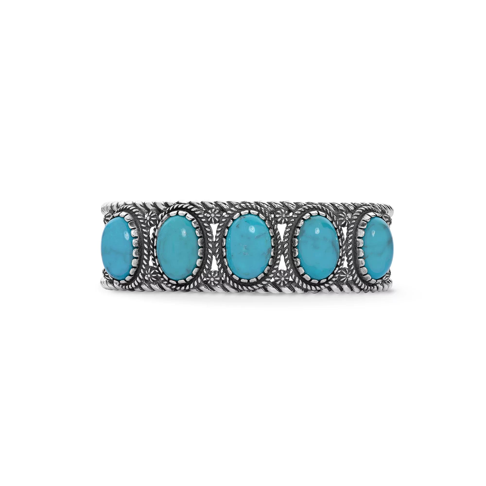 Southwest Spirit® Sterling Silver and Turquoise Cuff Bracelet, Women's, Size: 6.75, Blue Turquoise Product Image