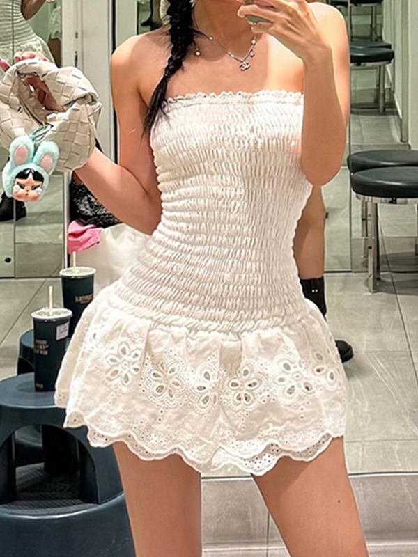 Wrap-Around Waist Slimming Jacquard Mini Dress Product Image
