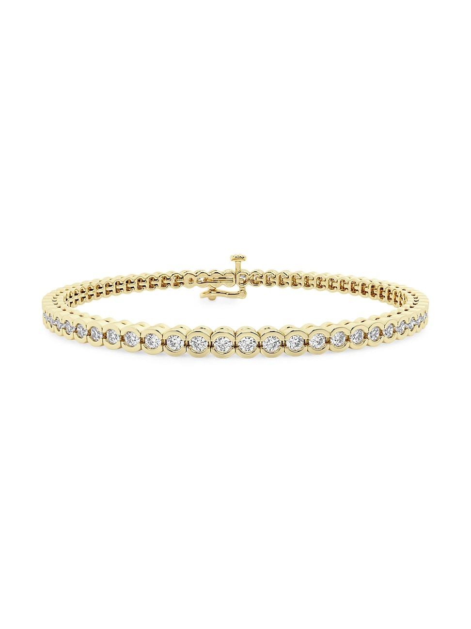 Womens 14K Yellow Gold & Round Lab-Grown Diamond Bezel Tennis Bracelet/1.00-10.00 TCW Product Image