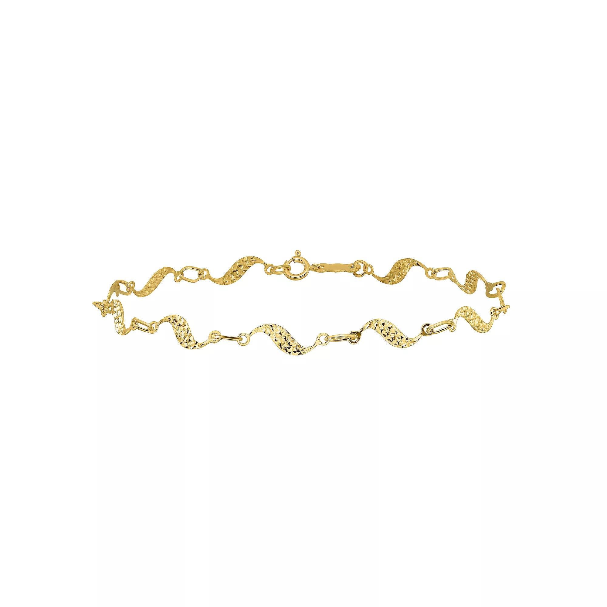 14k Gold Twist Bracelet, Women's, Size: 7.5" Product Image