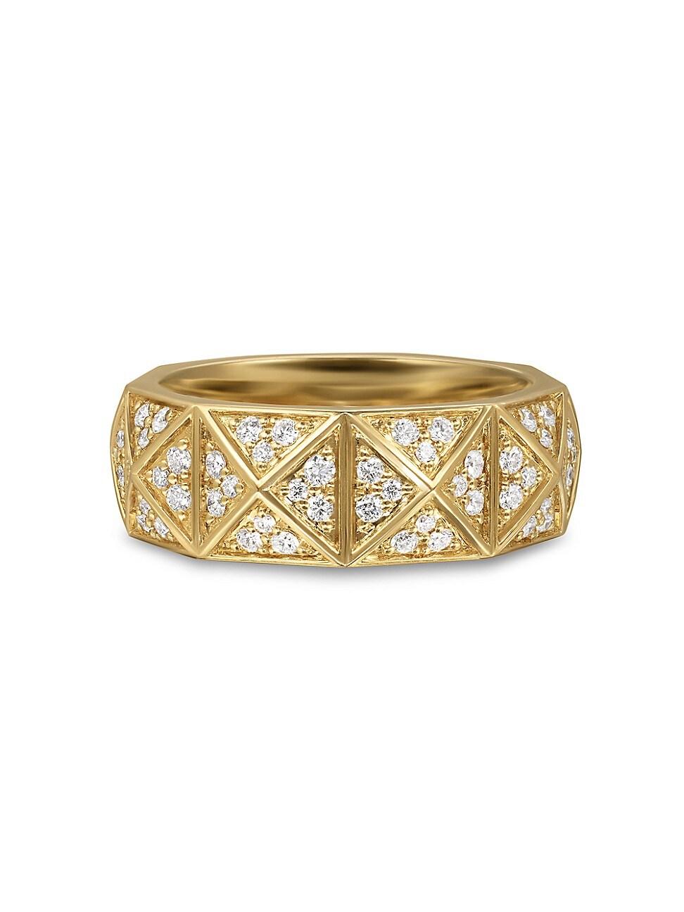 Mens Pyramid Band Ring in 18K Yellow Gold Product Image