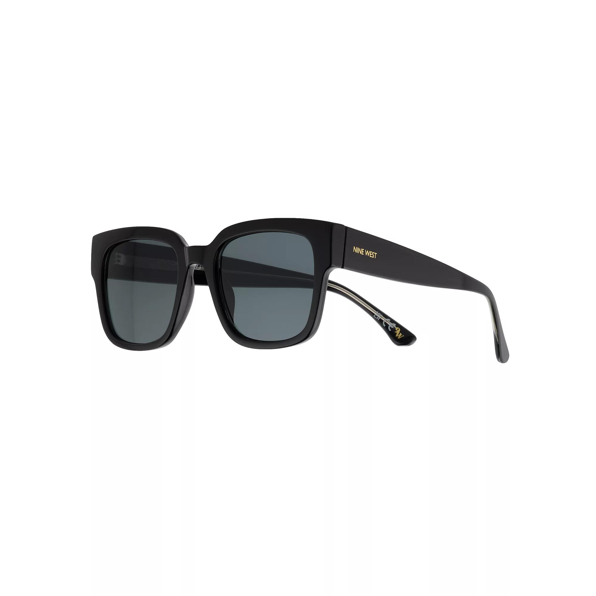 Women's Nine West Plastic Square Everyday Sunglasses, Black Product Image