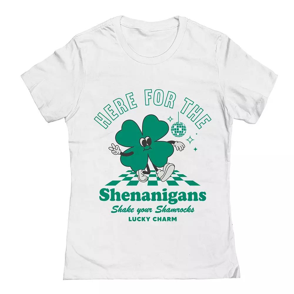 Junior's Grayson Threads The Label Here For The Shenanigans St. Patrick's Day Graphic Tee, Women's,  Product Image