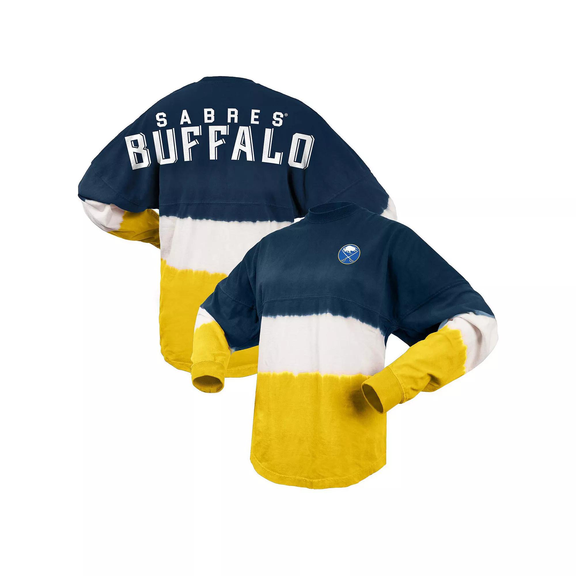 Women's Fanatics Branded Navy/Gold Buffalo Sabres Ombre Long Sleeve T-Shirt, Size: Large, Blue Product Image