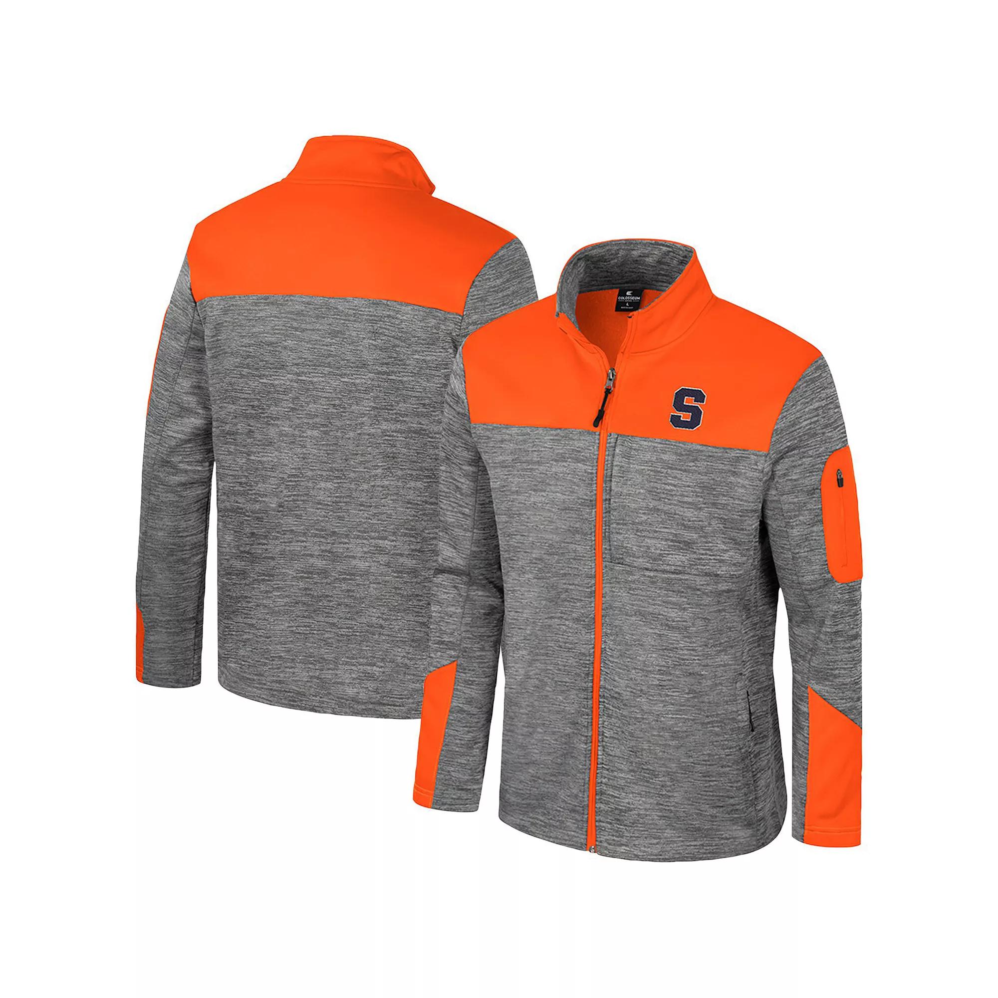 Men's Colosseum  Gray/Orange Oklahoma State Cowboys Guard Full-Zip Jacket, Size: 2XL, Grey Product Image