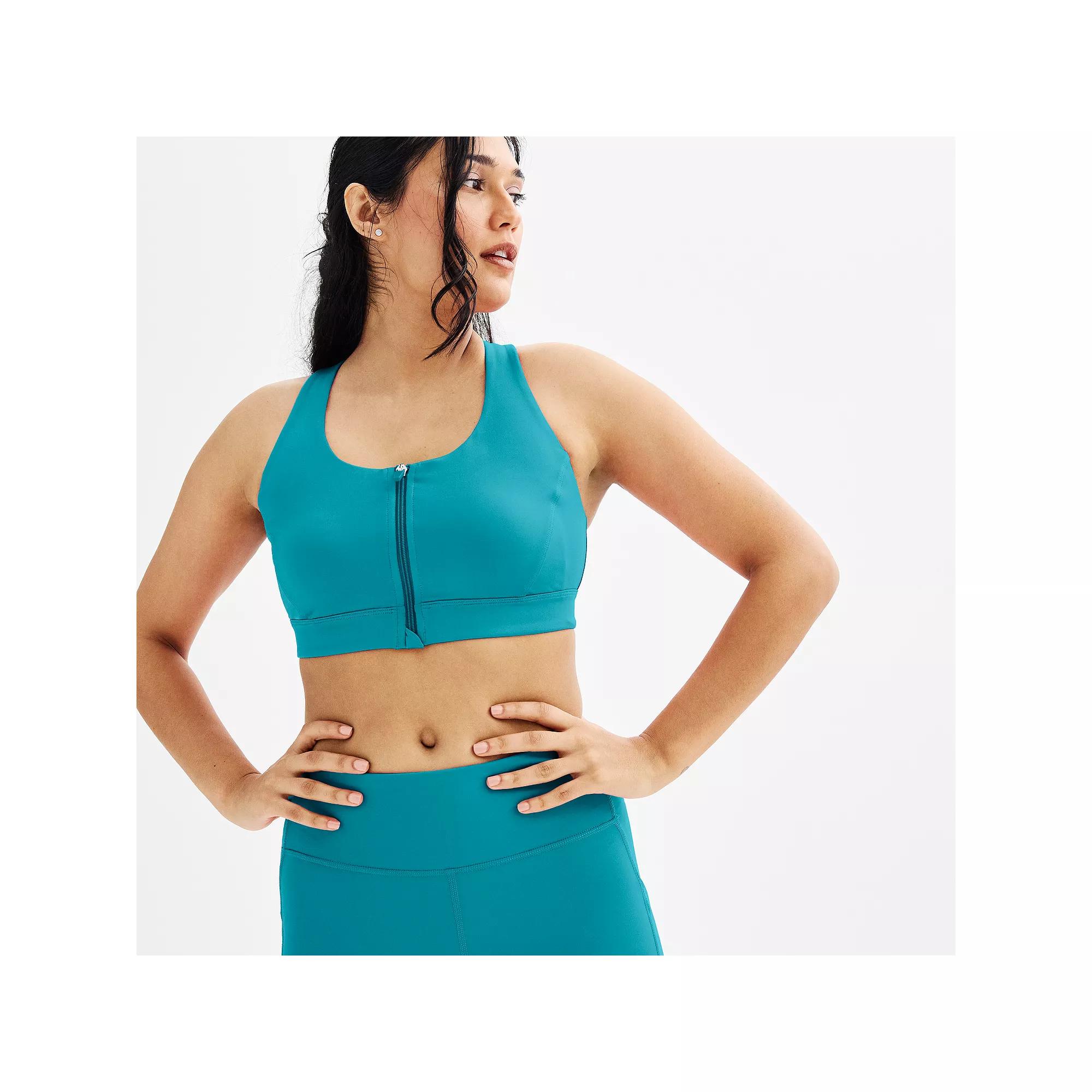 Women's Tek Gear® Ultrastretch Medium Support Zip Front Sports Bra,  Product Image
