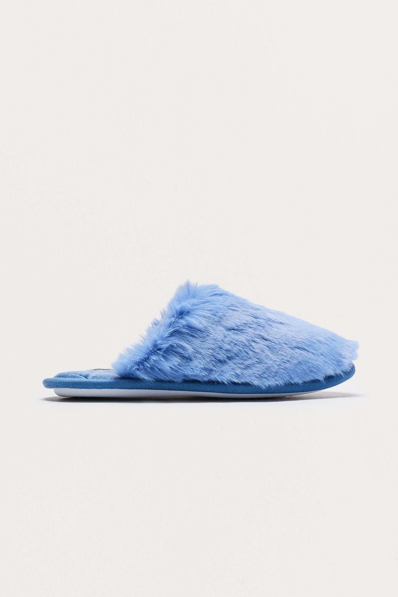 All Fuzzy Slippers - Blue Product Image