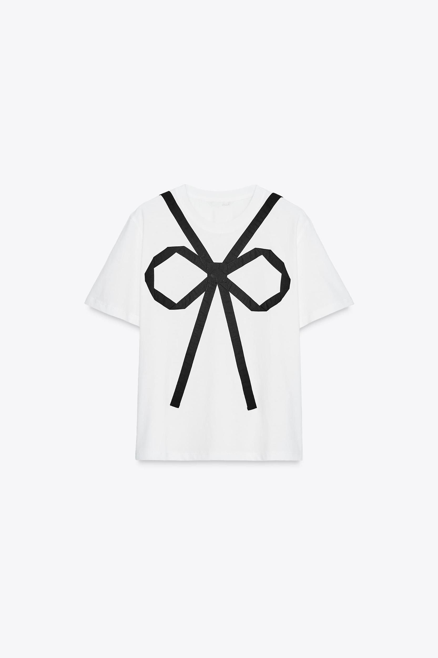 CONTRAST BOW T-SHIRT Product Image