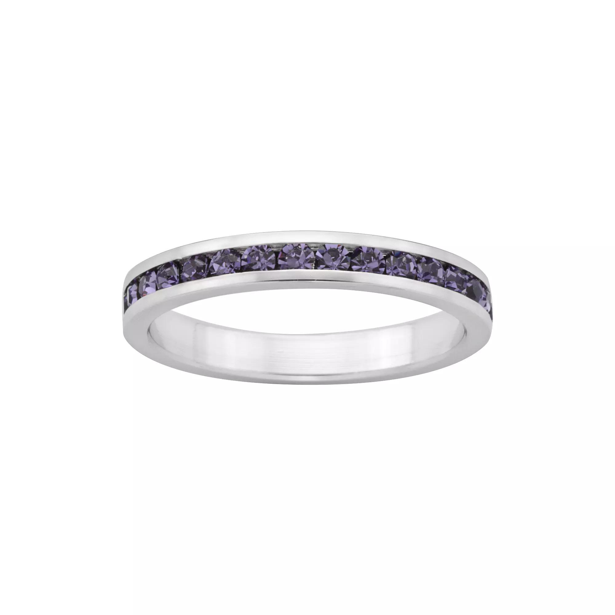 Sterling Silver Purple Crystal Eternity Ring, Women's,  Product Image