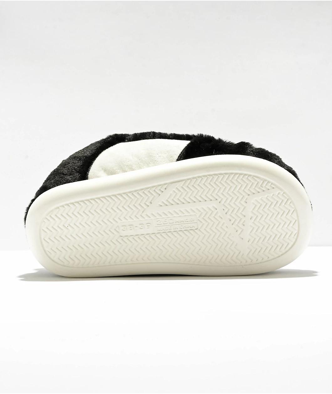 Wild Diva Slippy Black & White Sneaker Slippers Product Image