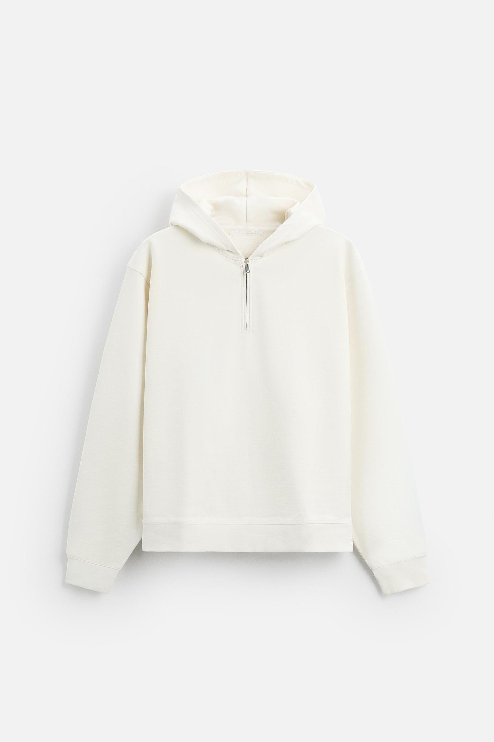 BASIC HOODED QUARTER-ZIP SWEATSHIRT Product Image