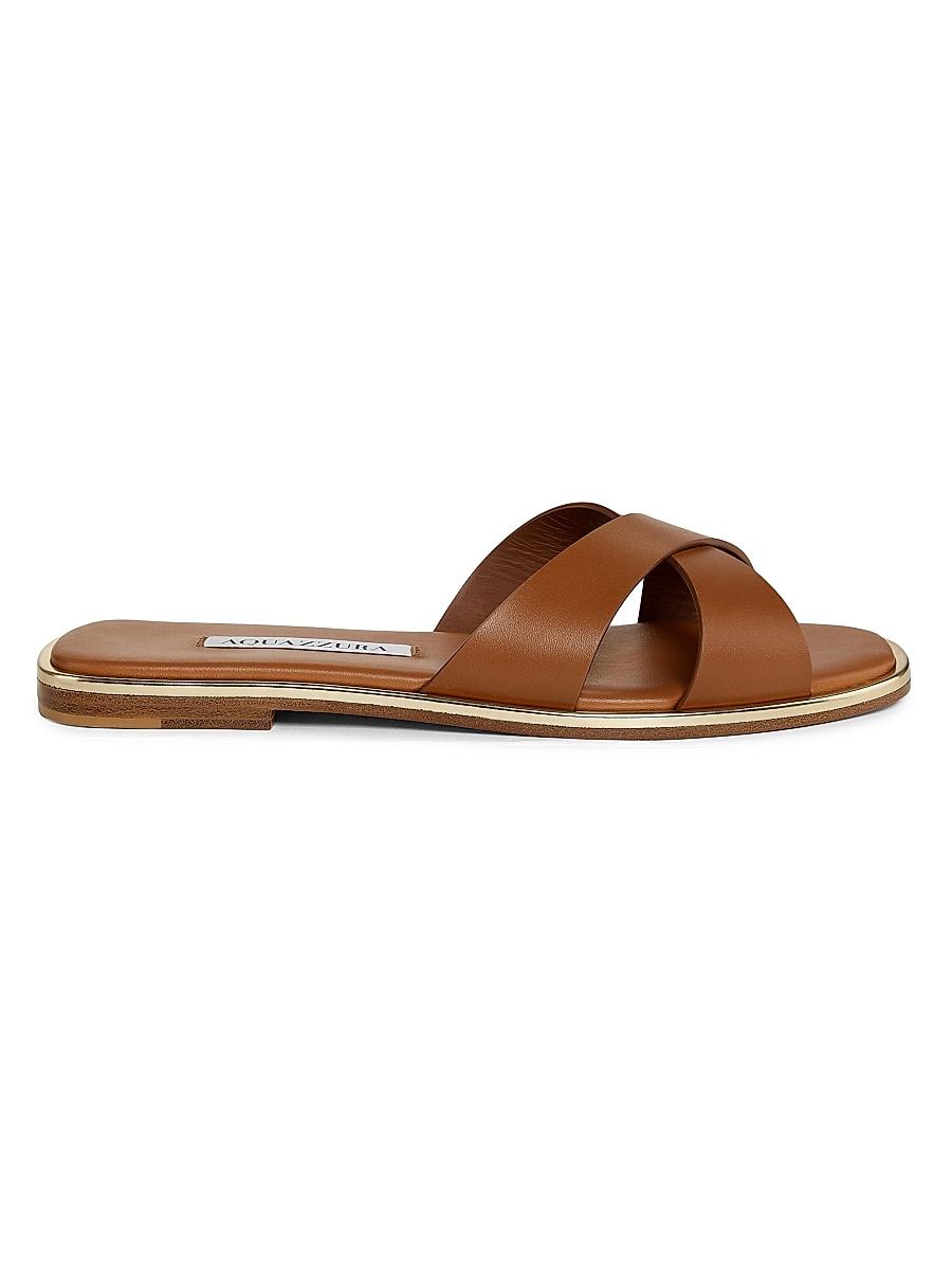 Womens Divine Crisscross Leather Slide Sandals Product Image