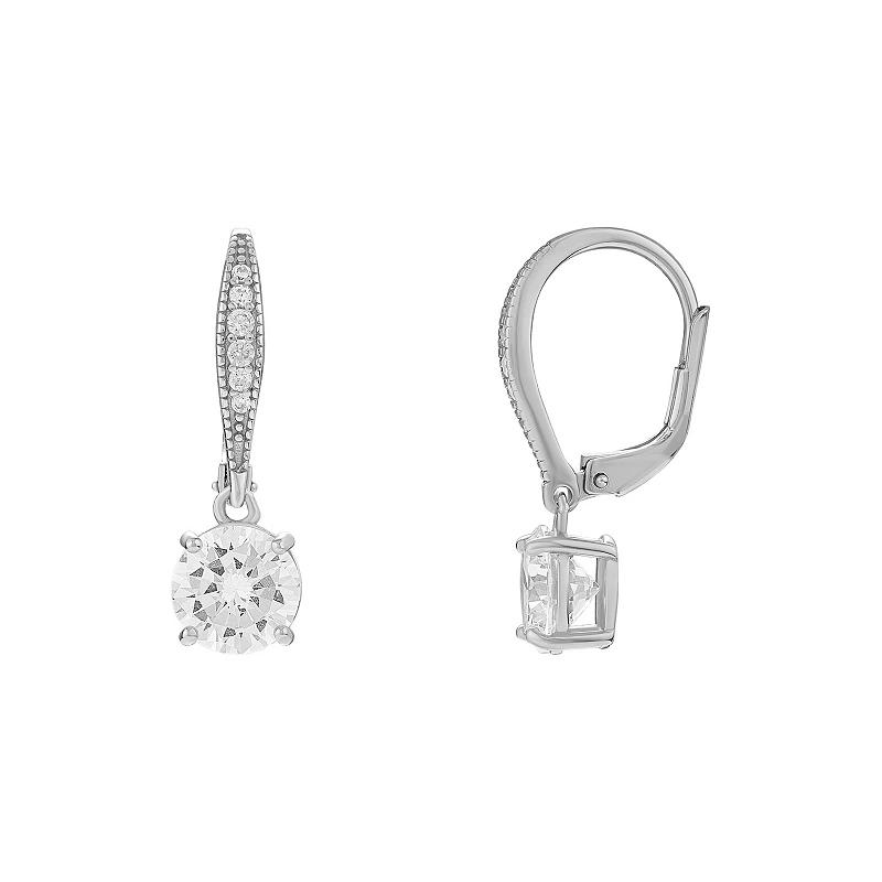 PRIMROSE Cubic Zirconia Leverback Drop Earrings, Women's, Gold Tone Product Image