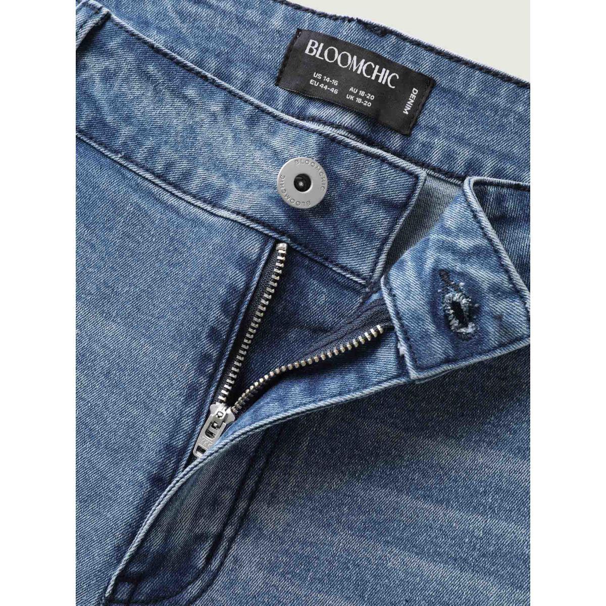 Plus Size Stretch Butt-Lifting Flare Jeans Women Denimblue Timeless High stretch Slanted pocket Jeans BloomChic 22/3X Product Image