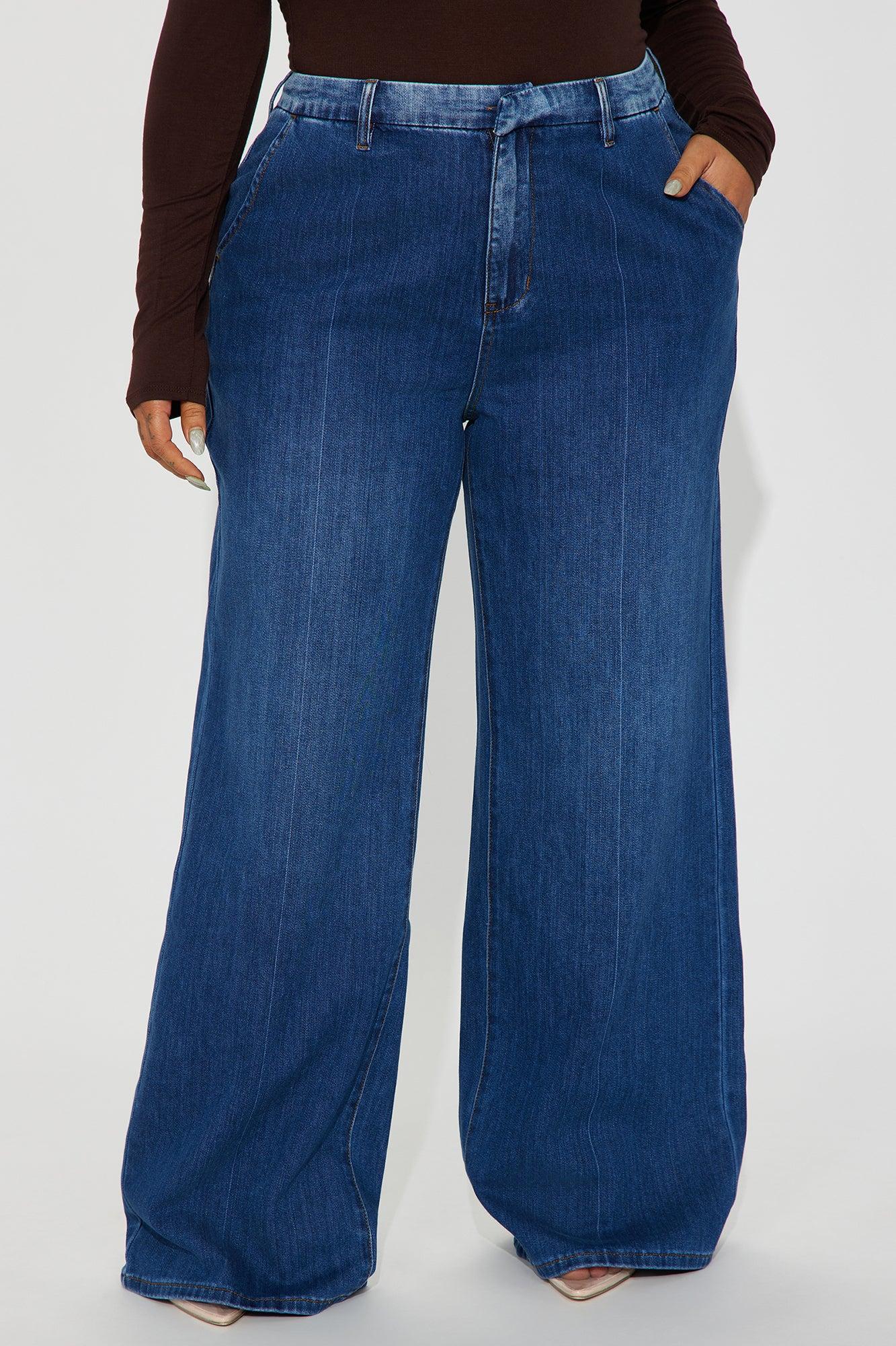 Finly Flowy Trouser Jeans - Dark Wash Product Image