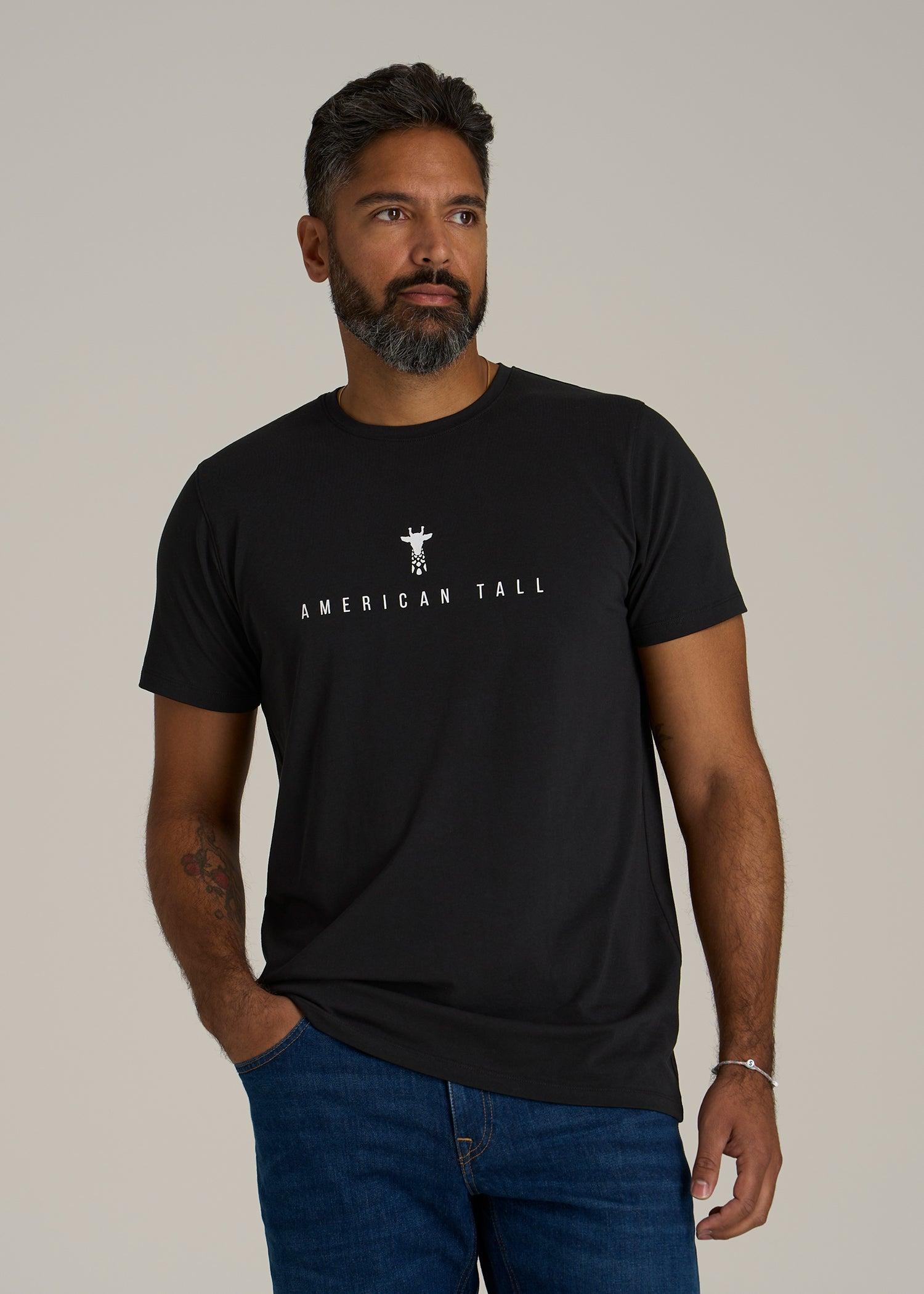 Logo Tee for Tall Men in Black Male Product Image