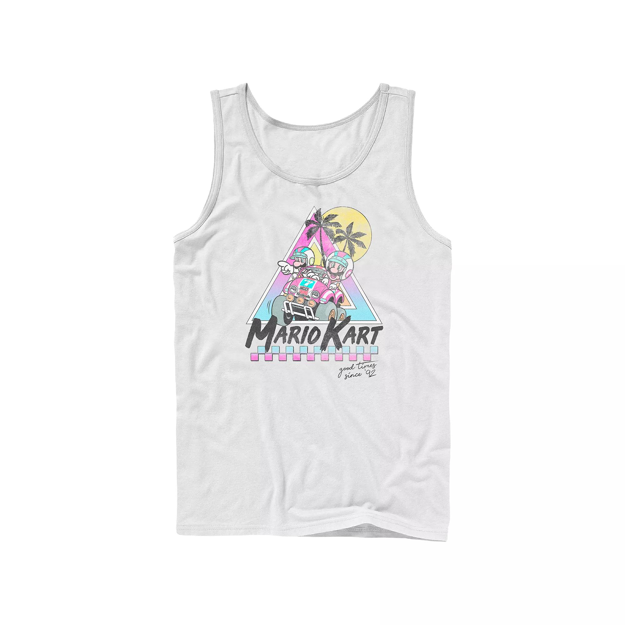 Men's Nintendo Mario Kart Beach Race Good Times Since 92 Tank Top, Size: Large, White Product Image