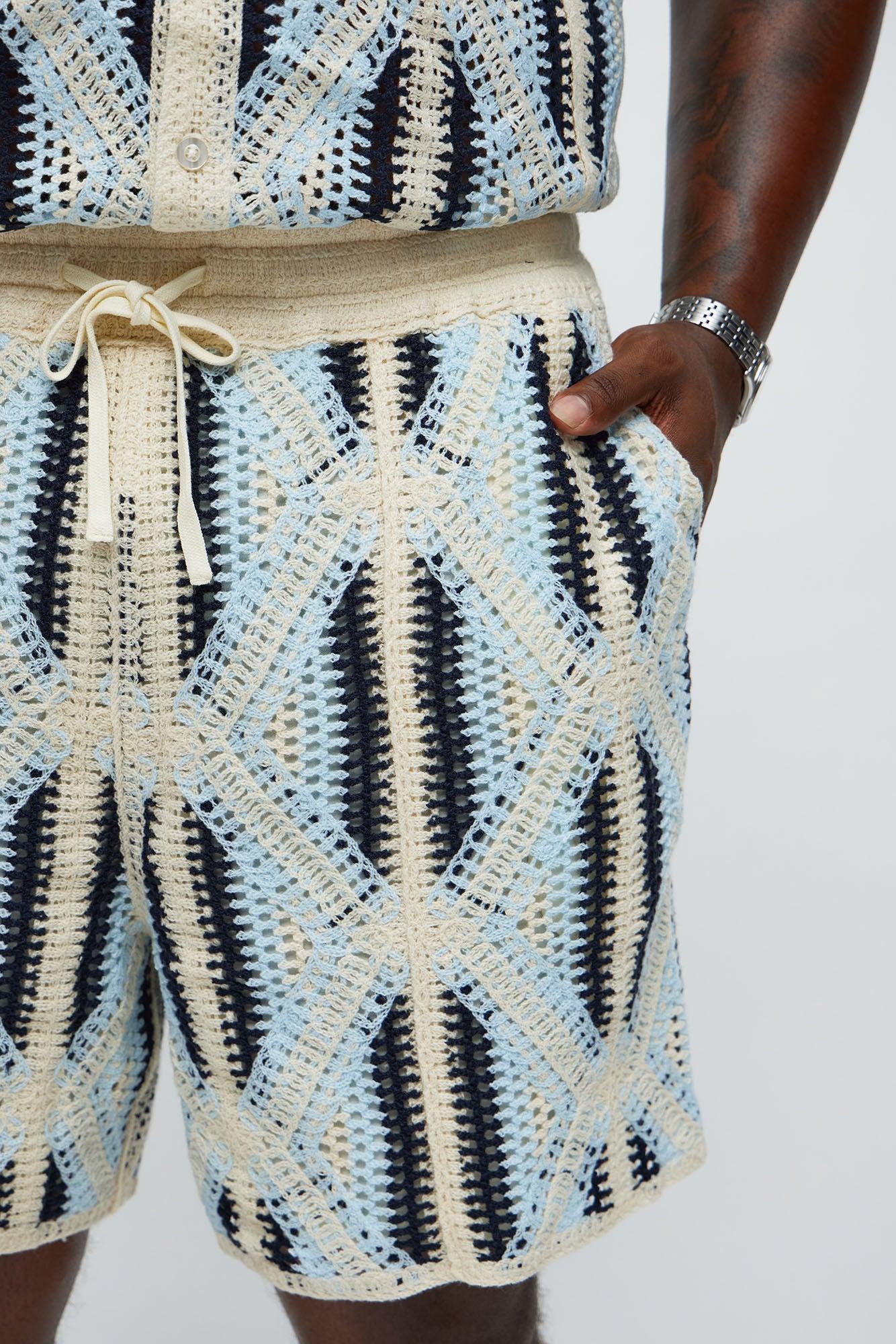 Triangles Knit Short - Blue/combo Male Product Image