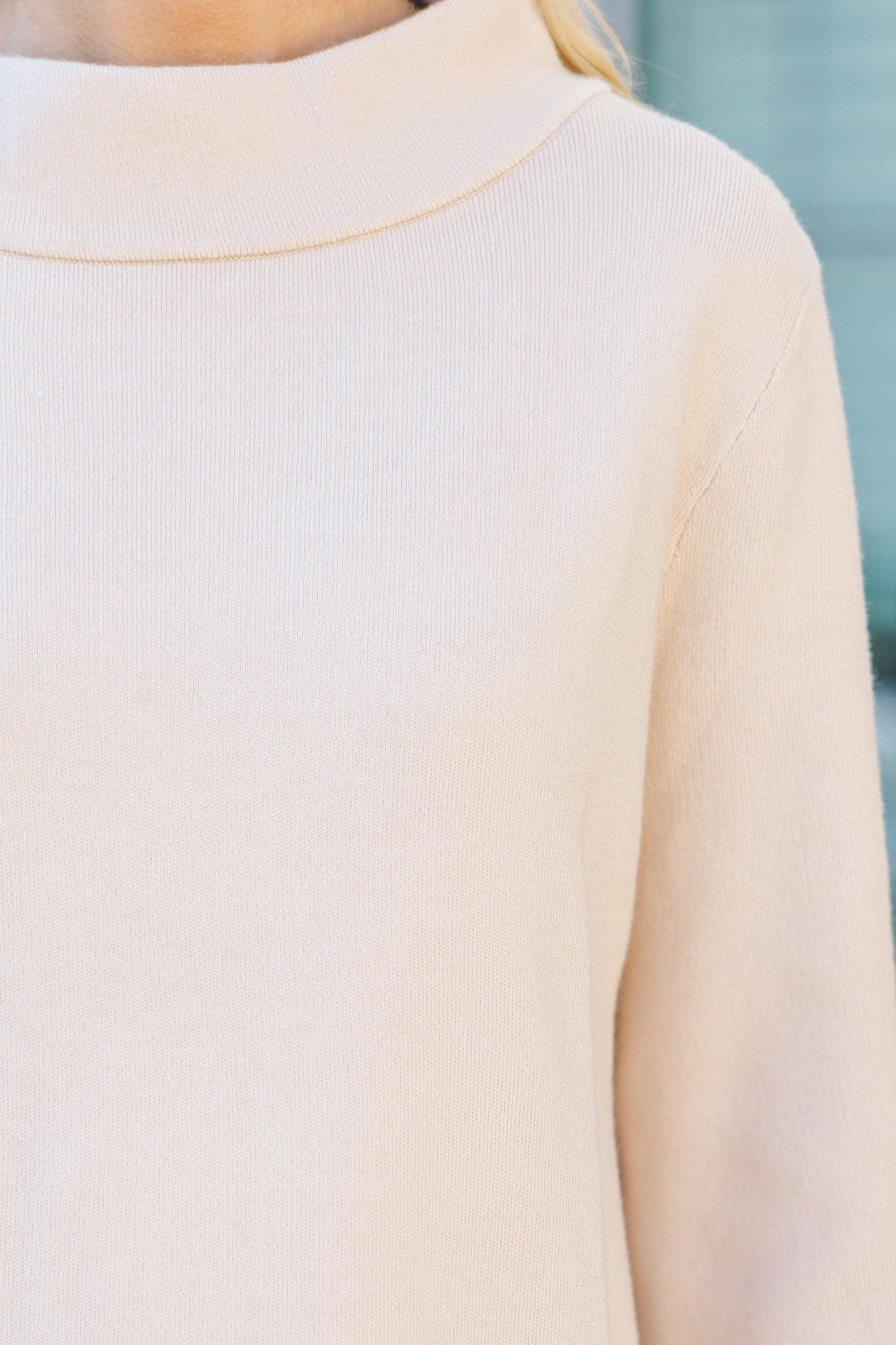 In Your Feelings Cream Mock Neck Sweater Female Product Image