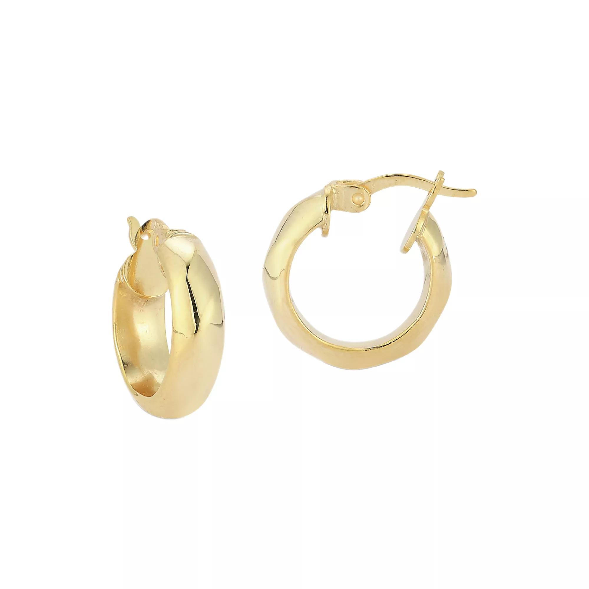 Sunkissed Sterling Sterling Silver Hinged Hoop Earrings, Women's, Gold Tone Product Image