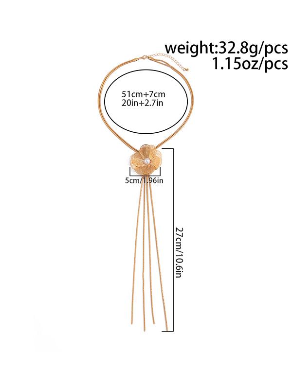 Flower Shape Tasseled Necklaces Accessories Product Image