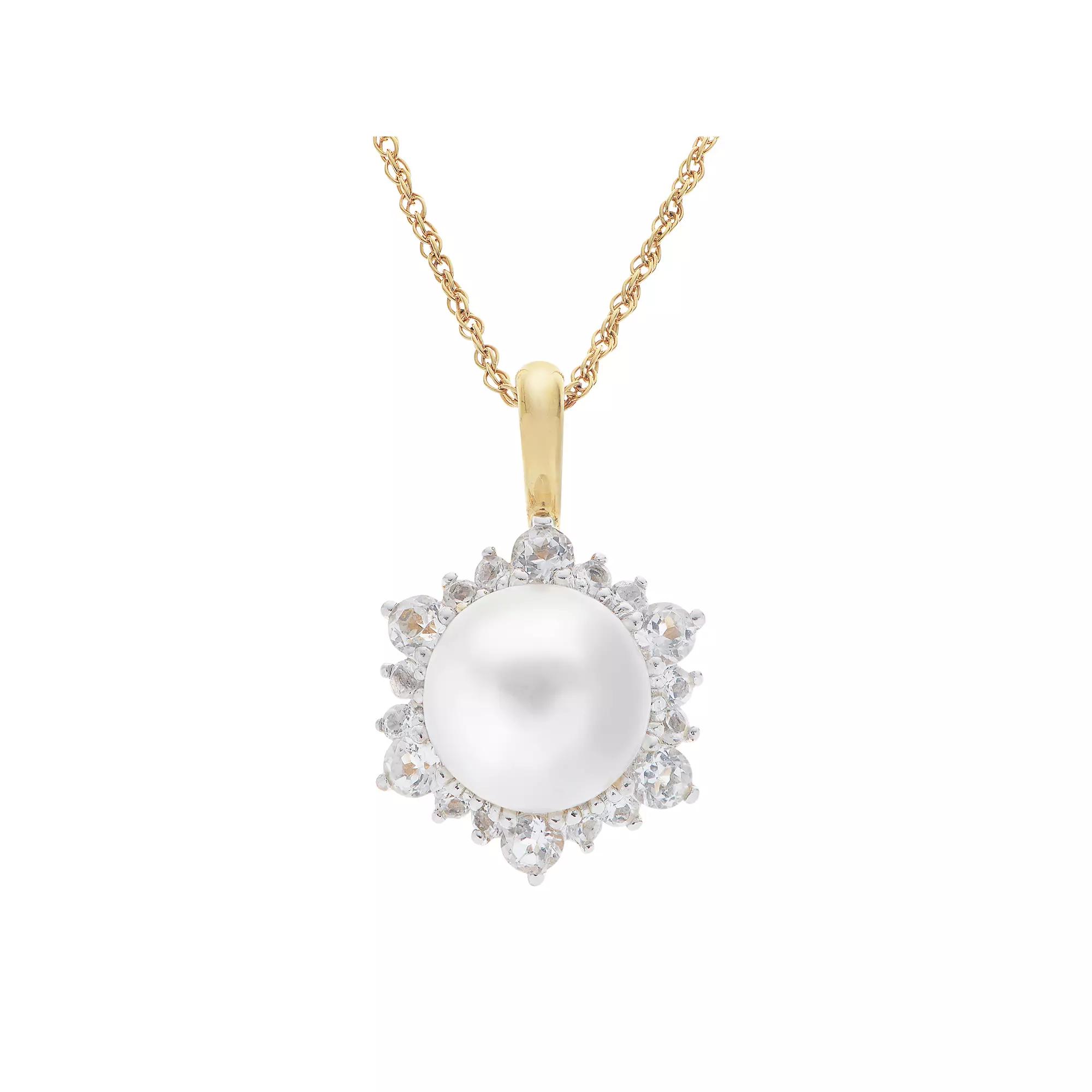 PearLustre by Imperial 14k Gold Over Silver Freshwater Cultured Pearl Pendant, Women's,  Product Image