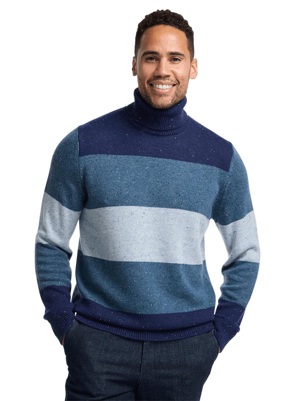 Donegal Turtleneck Sweater - Blue Product Image