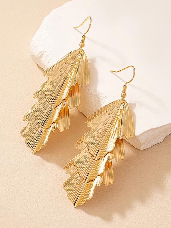 Layered Solid Color Textured Earrings Accessories Product Image