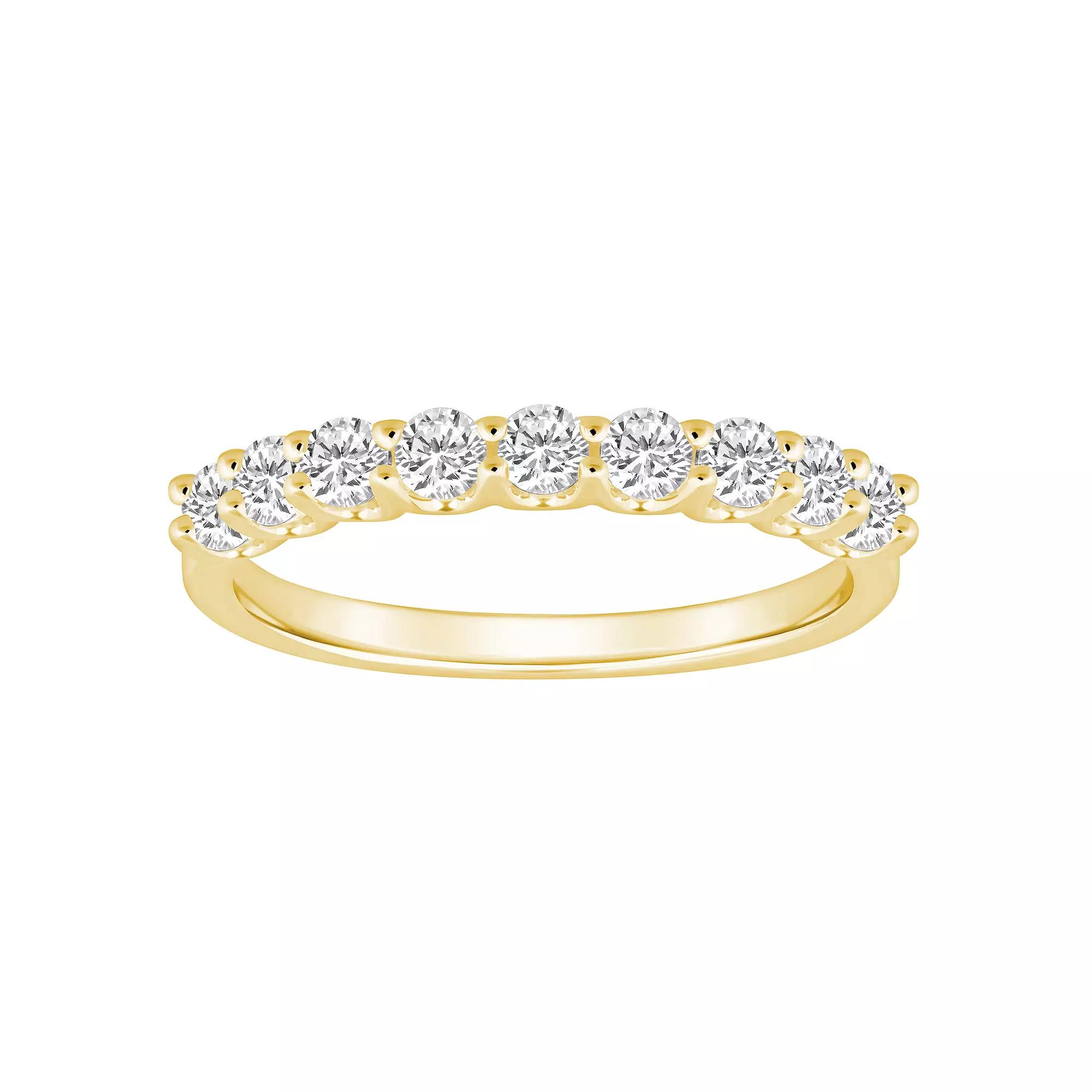 Alyson Layne 14k Gold 5/8 Carat T.W. Diamond 9-Stone Wedding Band, Women's, Size: 7, Yellow Product Image