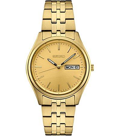 Seiko Mens Essential Two Tone White Dial Watch - SUR430 Gold Silver Product Image