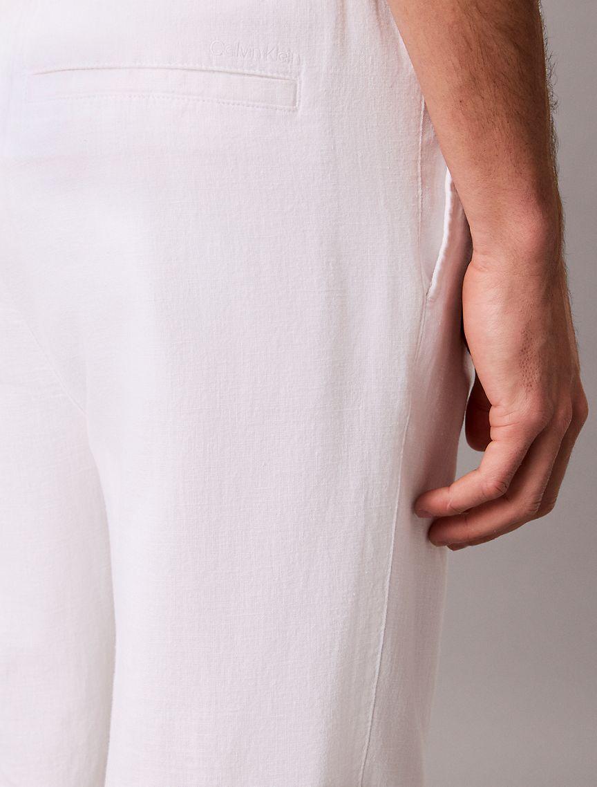 Linen Blend Pleated Pull-On Pants Product Image