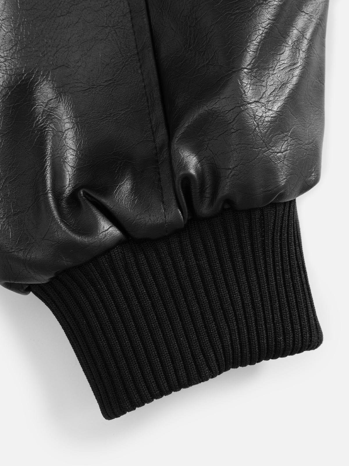 Aelfric Eden Faux Leather Fur Hooded Coat Product Image