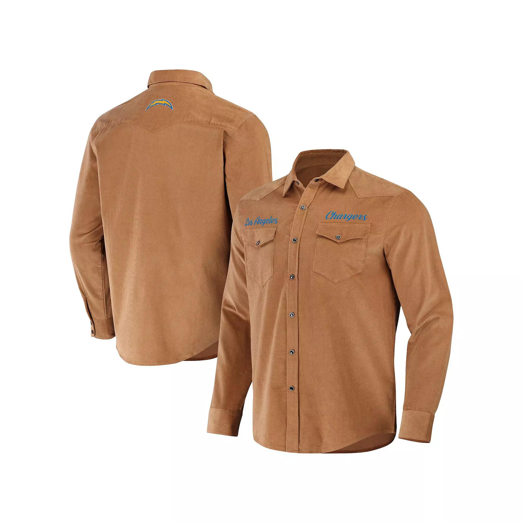 Men's NFL x Darius Rucker Collection by Fanatics Tan Green Bay Packers Western Full-Snap Shirt,  Product Image