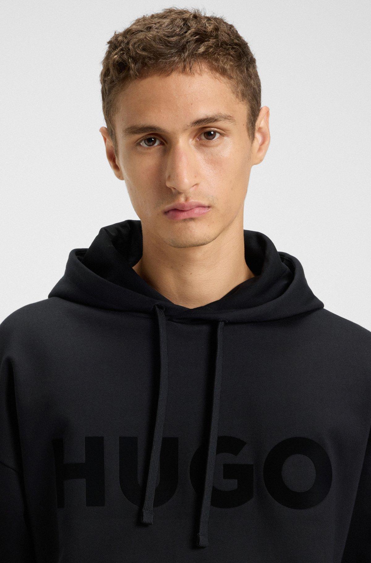 Tonal-logo hoodie in cotton terry Product Image