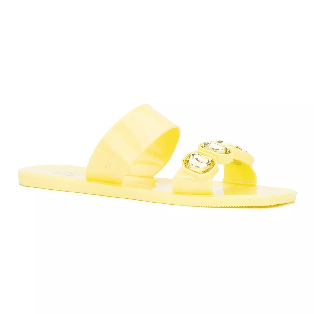 New York & Company Chantelle Women's Gem Jelly Slide Sandals,  Product Image