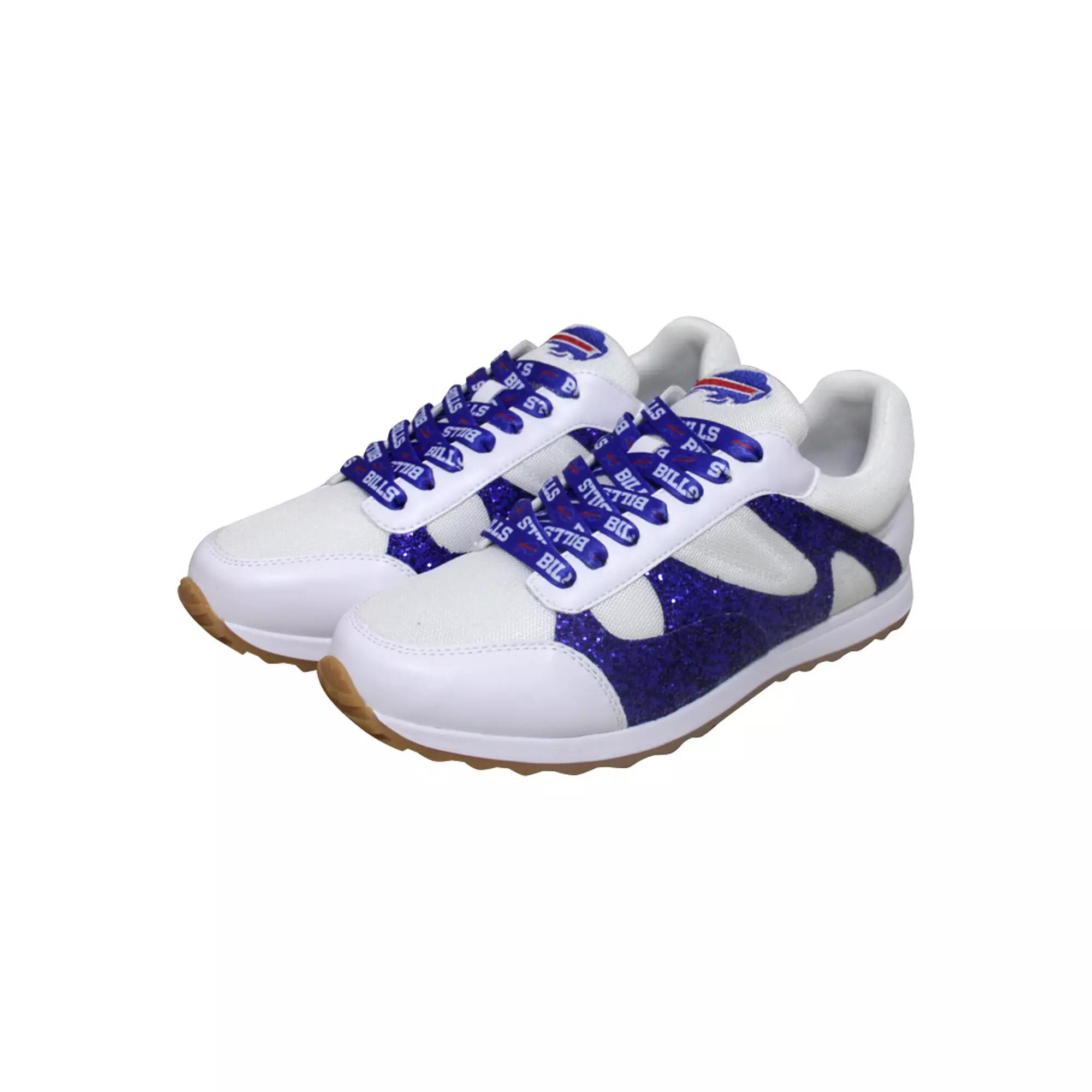 Women's Cuce White Buffalo Bills Glitter Sneakers,  Product Image