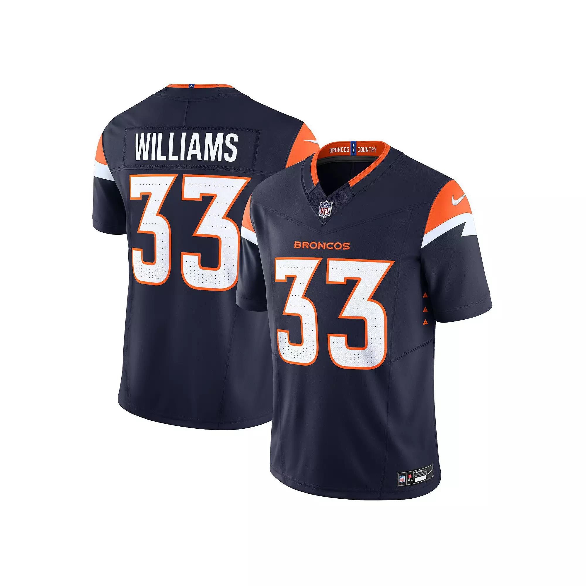 Men's Nike Javonte Williams Navy Denver Broncos Mile High Collection Vapor F.U.S.E. Limited Jersey, Size: Medium, Blue Product Image