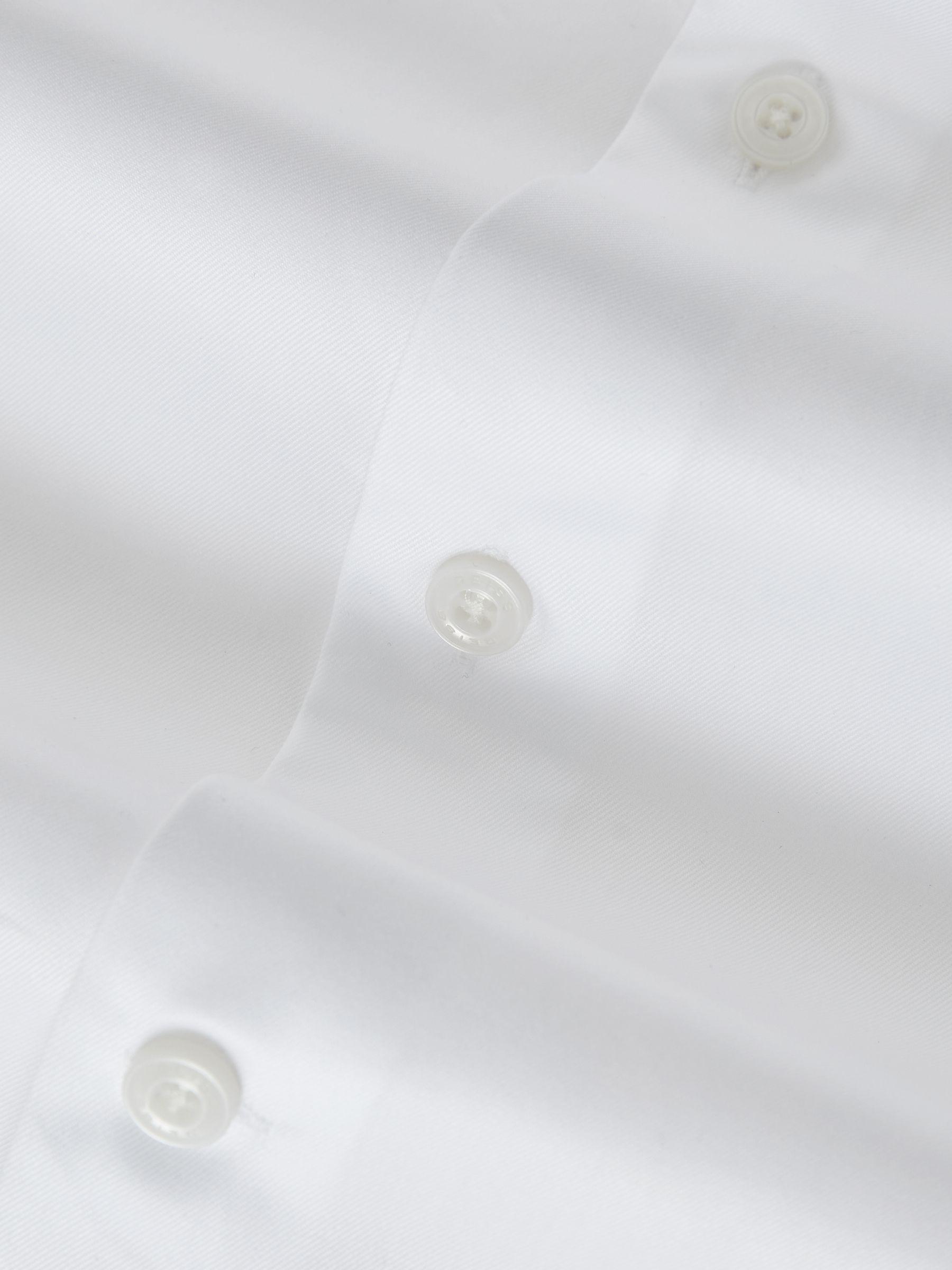 Double-Cuff Two-Fold Cotton Shirt in White Product Image