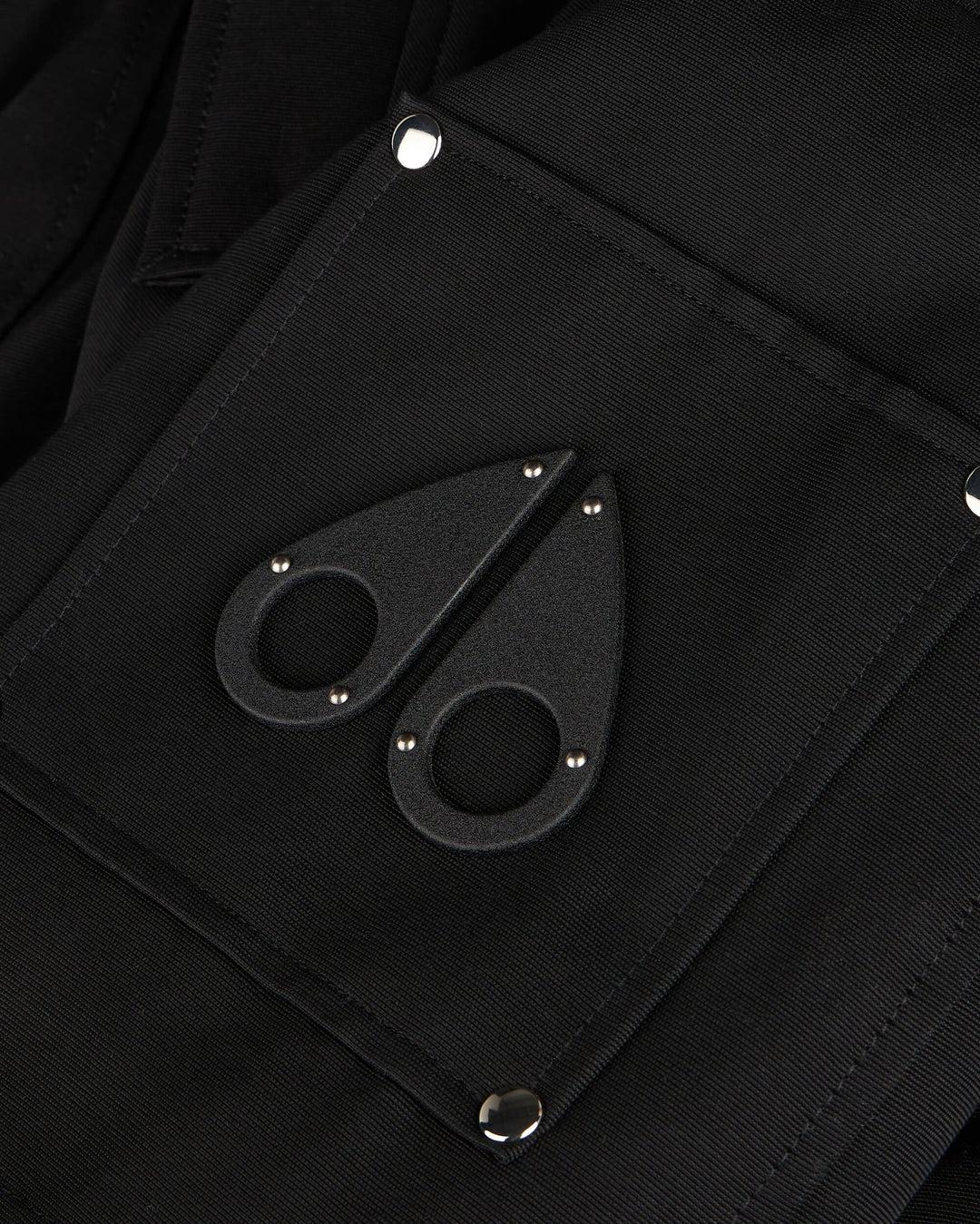 Moose knuckles Mens Original Ballistic Bomber in Black with Black Shearling Product Image