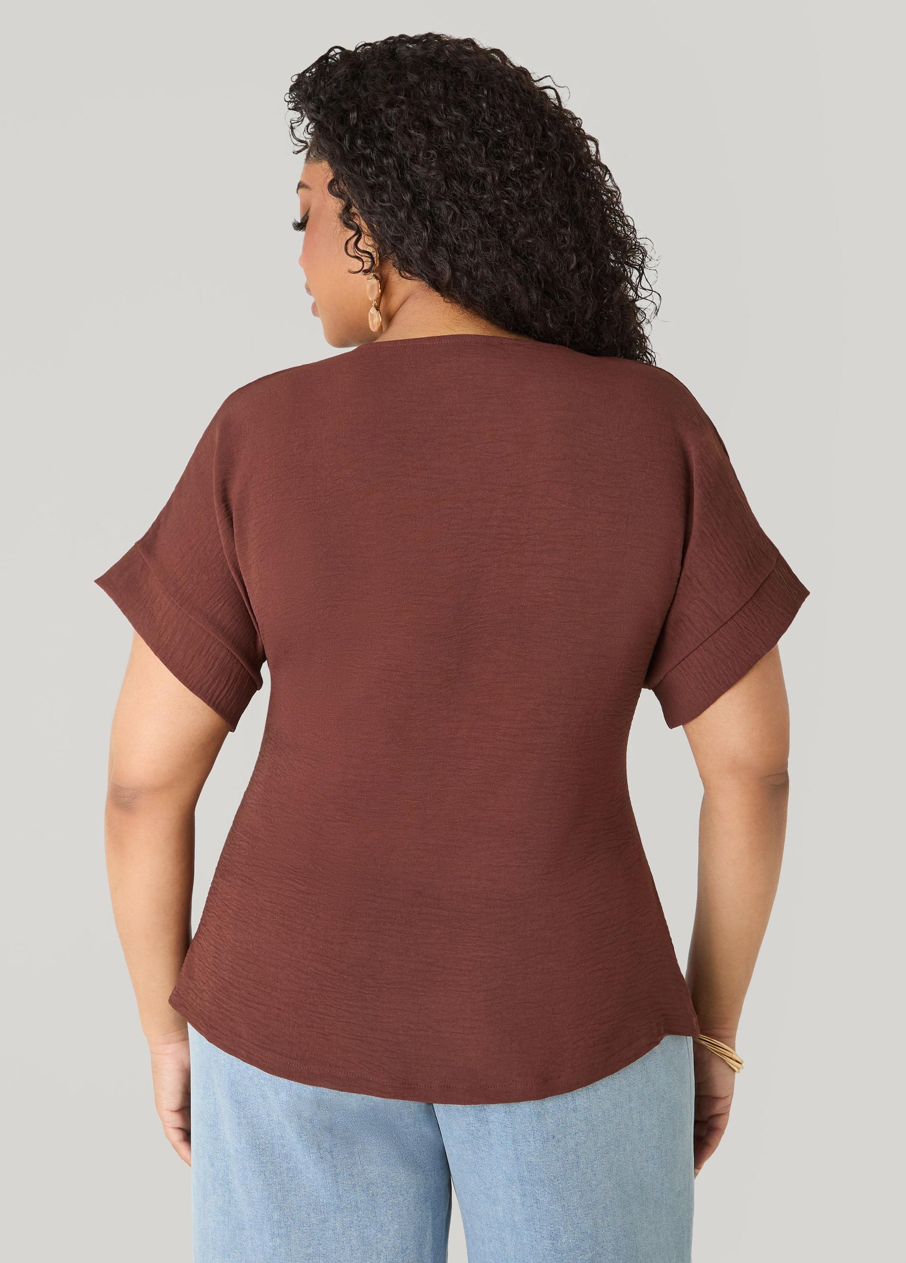 Tie Front V Neck Top Product Image