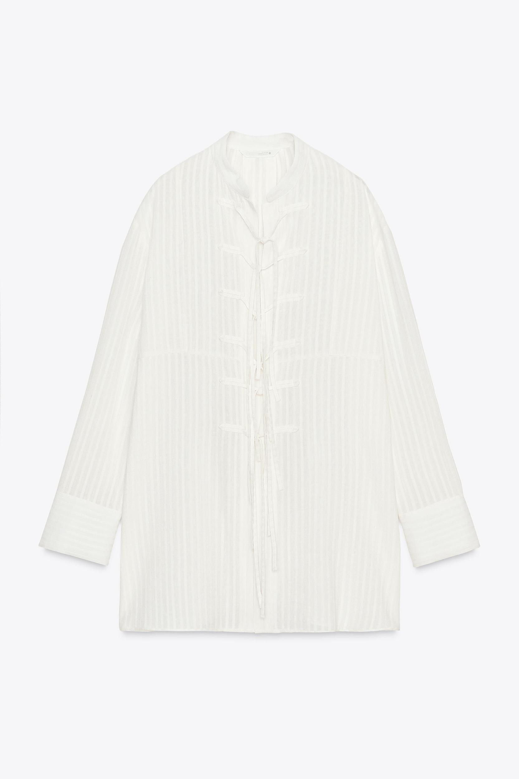 ZW COLLECTION STRIPED SHIRT WITH TIES Product Image