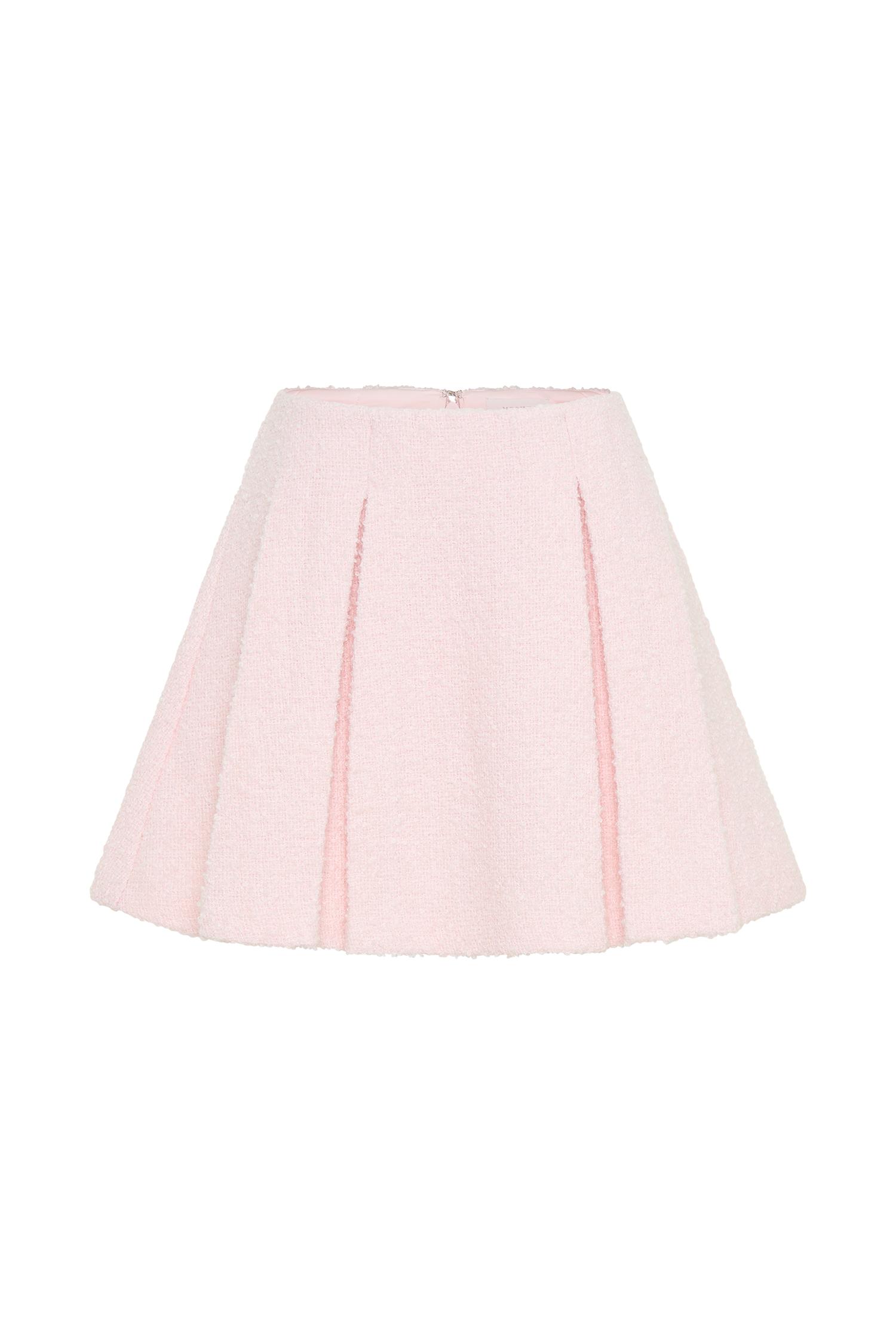 Cleo Boucle Mini Skirt - Powder Pink Product Image