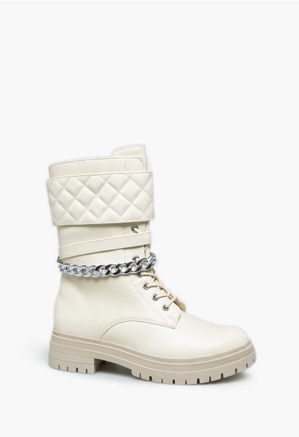 JustFab Margaux Platform Loafer Pump Womens Black/ White Size 8.5 Product Image