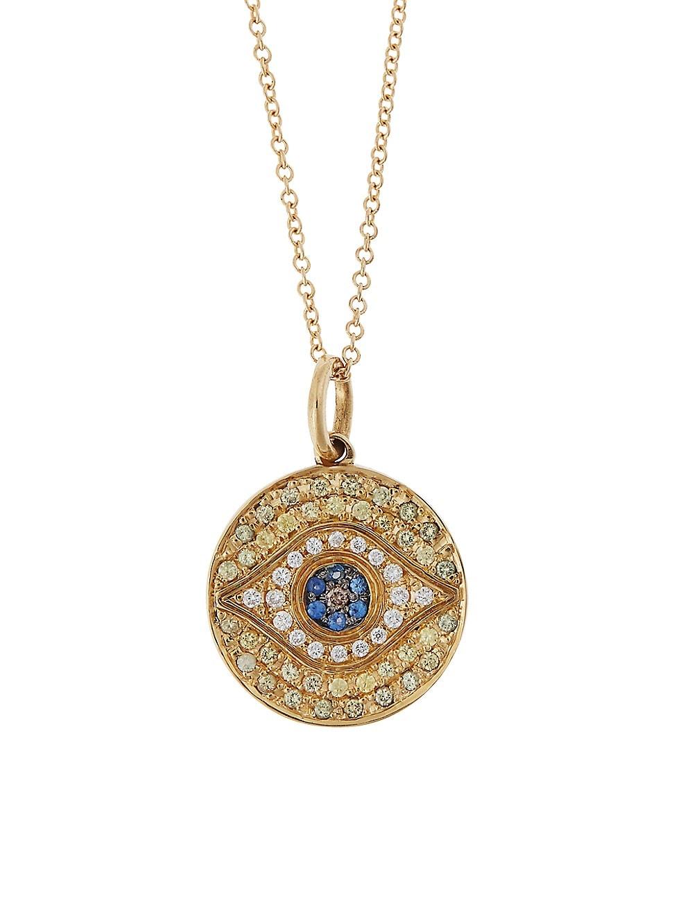 Womens Evil Eye 18K Yellow Gold & Multi-Stone Little Dawn Pendant Necklace Product Image