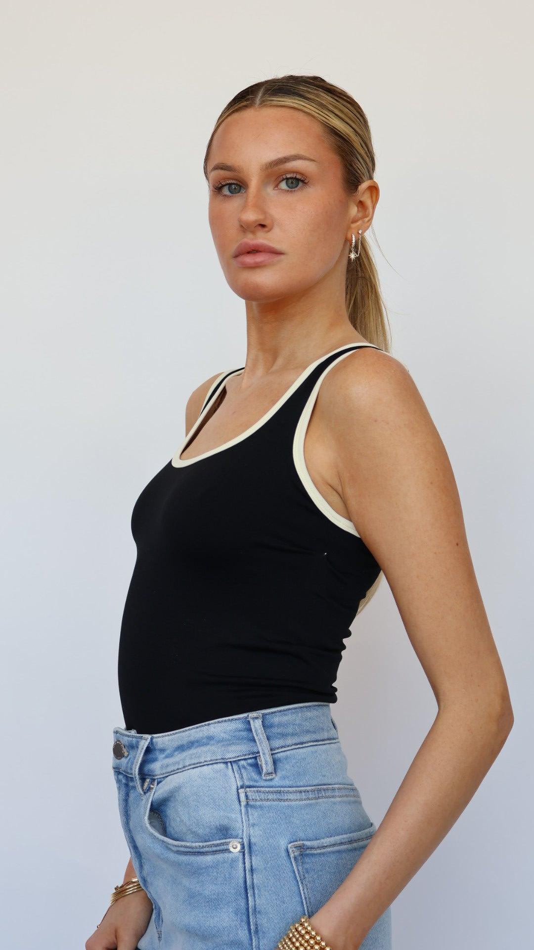 Contrast Trim Scoop Neck Tank Product Image